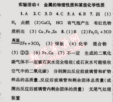 2015年金榜行動九年級化學(xué)下冊人教版 實驗活動4