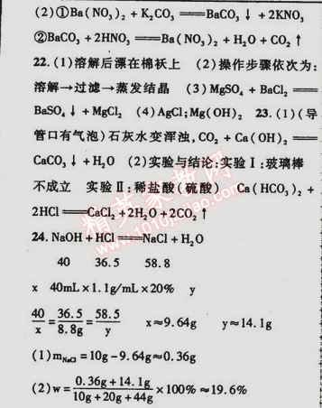 2015年金榜行動九年級化學(xué)下冊人教版 期中測試題