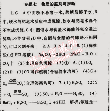 2015年金榜行動(dòng)九年級(jí)化學(xué)下冊人教版 專題七