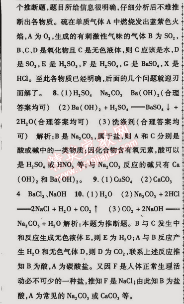 2015年金榜行動(dòng)九年級(jí)化學(xué)下冊人教版 專題七