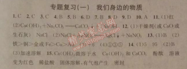 2014年名校課堂助教型教輔九年級(jí)化學(xué)下冊(cè)人教版 專題復(fù)習(xí)1