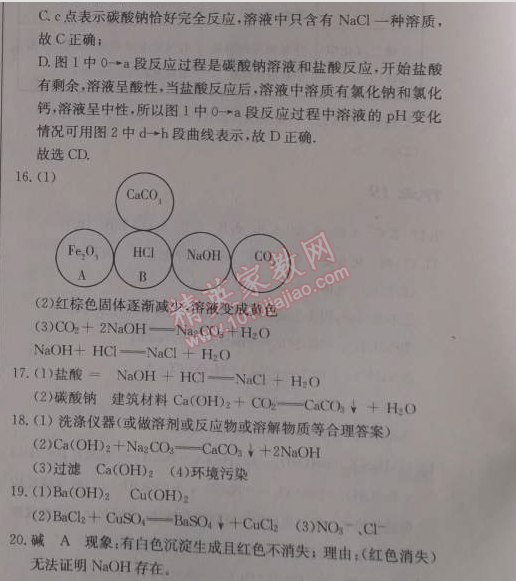 2014年启东中学作业本九年级化学下册人教版 作业33