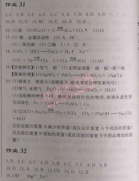 2014年啟東中學(xué)作業(yè)本九年級化學(xué)下冊人教版 作業(yè)30