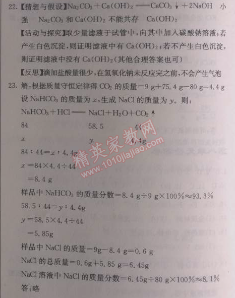 2014年啟東中學(xué)作業(yè)本九年級(jí)化學(xué)下冊(cè)人教版 第十一單元檢測(cè)卷