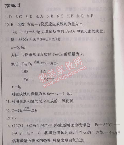 2014年启东中学作业本九年级化学下册人教版 作业4