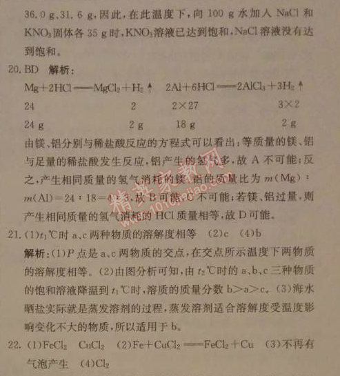 2014年1加1轻巧夺冠优化训练九年级化学下册人教版银版 第二学期期中测试题