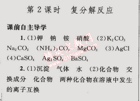 2015年同步轻松练习九年级化学下册人教版 第2课时