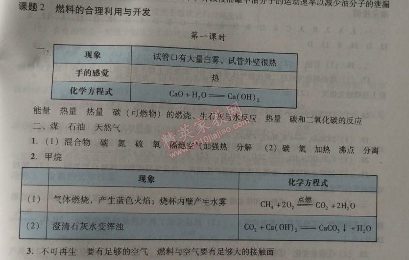 2014年學習與評價九年級化學全一冊人教版 課題2