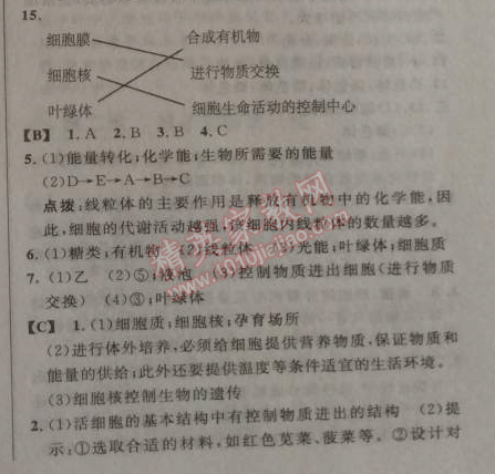 2014年综合应用创新题典中点七年级生物上册人教版 4