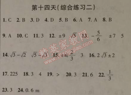 2015年快樂寒假八年級數(shù)學(xué)寒假作業(yè)北京課改版 14