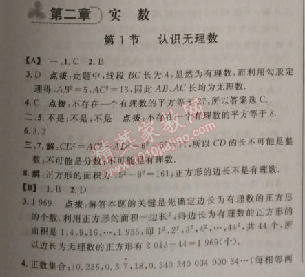 2014年综合应用创新题典中点八年级数学上册北师大版 第二章1