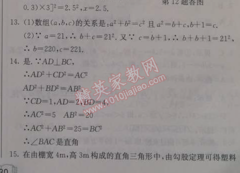 2014年啟東中學(xué)作業(yè)本八年級數(shù)學(xué)上冊北師大版 第一章檢測題