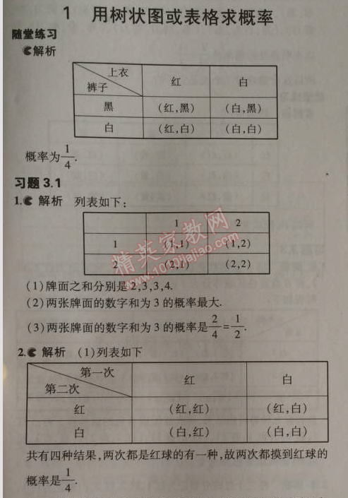 課本北師大版九年級(jí)數(shù)學(xué)上冊(cè) 1