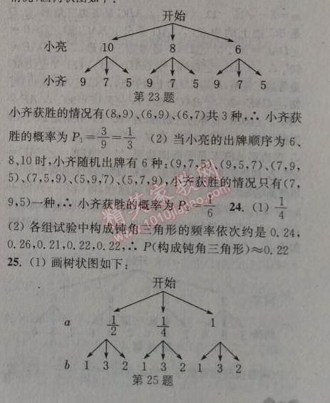 2014年通城學(xué)典課時(shí)作業(yè)本九年級(jí)數(shù)學(xué)上冊(cè)北師大版 第三章單元自測(cè)卷