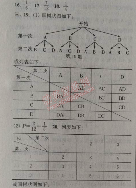 2014年通城學(xué)典課時(shí)作業(yè)本九年級(jí)數(shù)學(xué)上冊(cè)北師大版 第三章單元自測(cè)卷