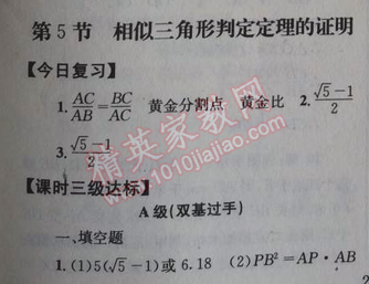 2014年天府前沿課時三級達(dá)標(biāo)九年級數(shù)學(xué)上冊北師大版 5