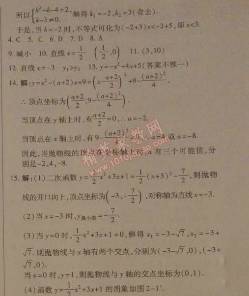 2014年高效課時(shí)通10分鐘掌控課堂九年級(jí)數(shù)學(xué)下冊(cè)北師大版 章末專題