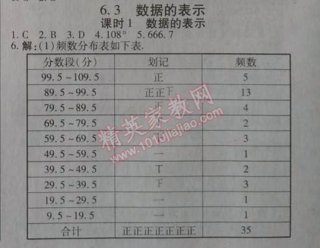 2014年高效课时通10分钟掌控课堂七年级数学上册北师大版 6.3