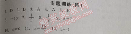 2014年全品学练考七年级数学上册北师大版 专题训练4