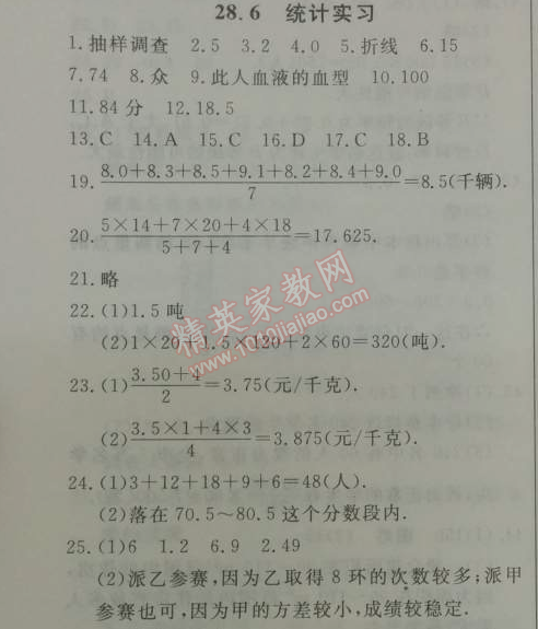 2014年鐘書金牌新教材全練九年級數(shù)學下冊滬教版 6