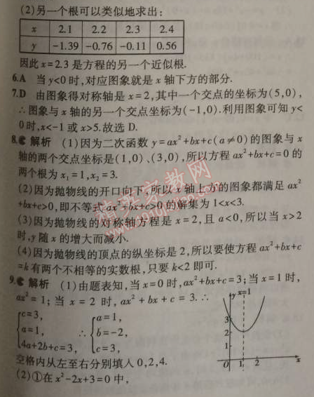 2014年5年中考3年模拟初中数学九年级上册沪科版 3