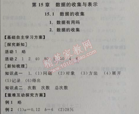 2014年全品学练考八年级数学上册华师大版 第十五章1