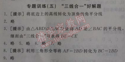 2014年全品学练考八年级数学上册华师大版 专题训练五