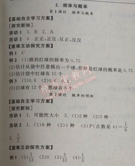 2014年全品学练考九年级数学上册华师大版 2