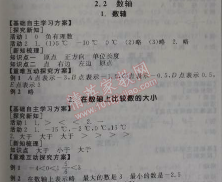 2014年全品学练考七年级数学上册华师大版 2