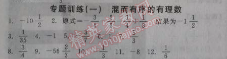 2014年全品學練考七年級數(shù)學上冊華師大版 專題訓練一