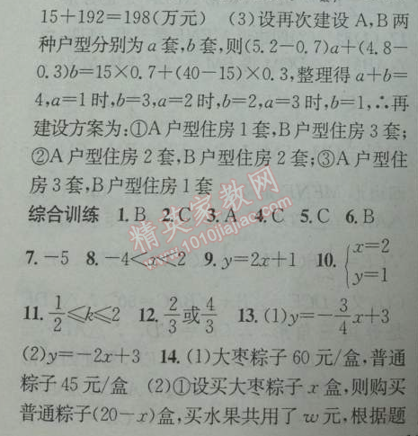 2014年黄冈金牌之路练闯考八年级数学下册人教版 期末专题复习四