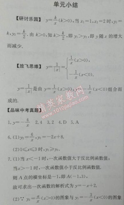 2014年能力培養(yǎng)與測(cè)試八年級(jí)數(shù)學(xué)下冊(cè)人教版 單元小結(jié)