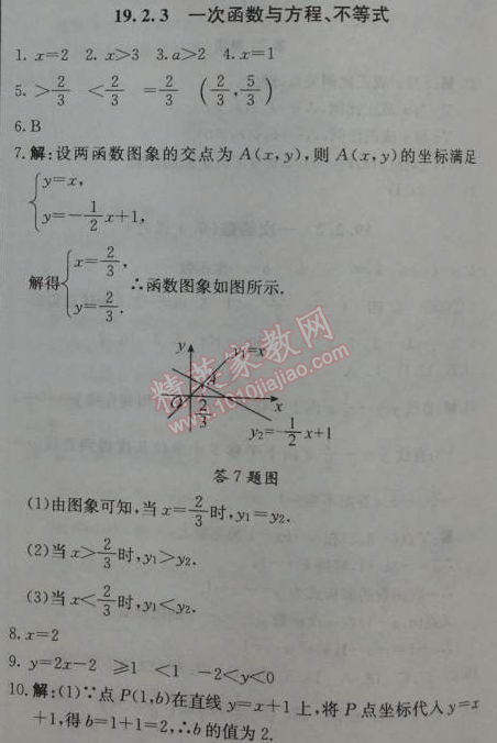 2014年1加1輕巧奪冠優(yōu)化訓(xùn)練八年級(jí)數(shù)學(xué)下冊(cè)人教版銀版 19.2.3