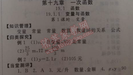 2014年全效學習八年級數學下冊人教版 19.1