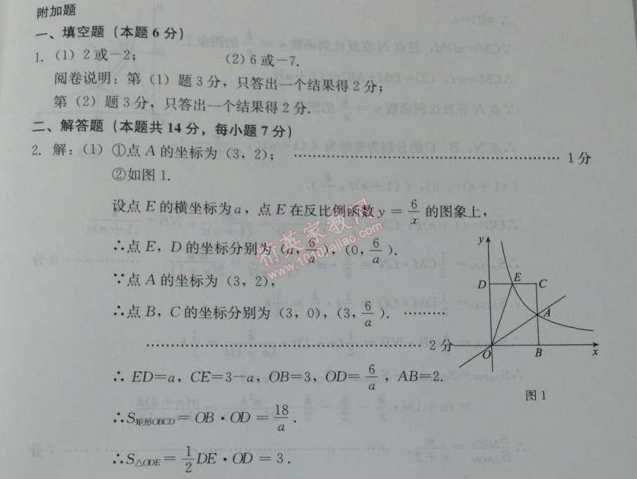 2014年学习探究诊断八年级数学下册人教版 期末试卷’