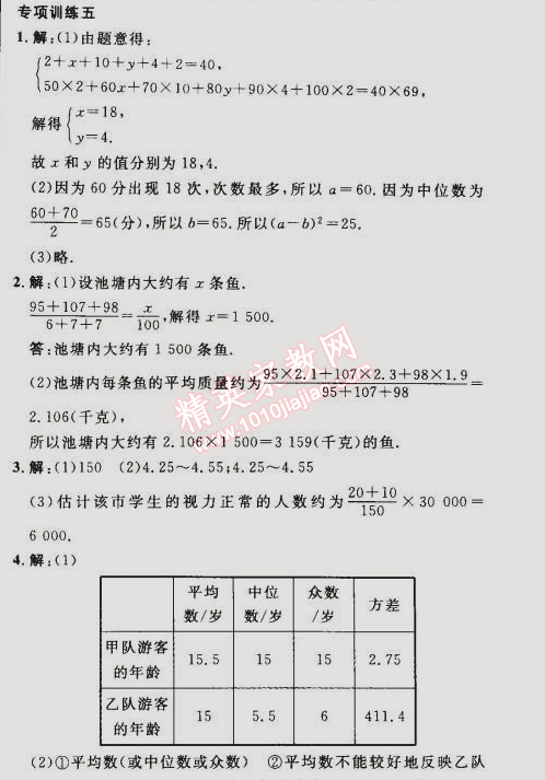 2015年综合应用创新题典中点八年级数学下册人教版 专项训练五