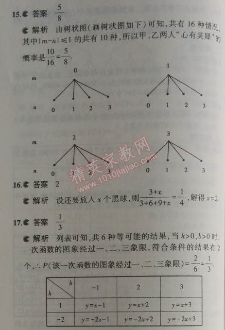 2014年5年中考3年模拟初中数学九年级上册人教版 本章检测