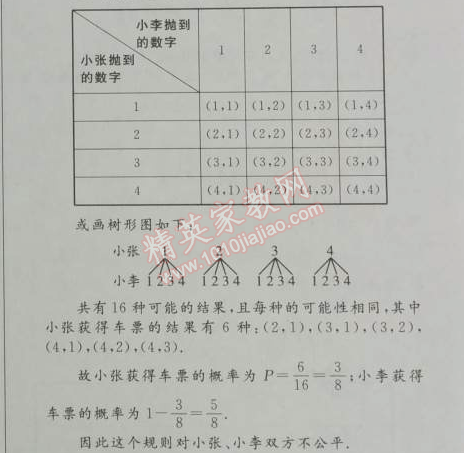 2014年初中同步測控優(yōu)化設(shè)計九年級數(shù)學(xué)上冊人教版 25章測評