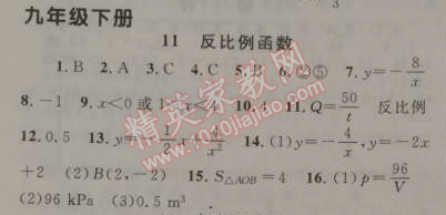 2015年藍(lán)天教育寒假優(yōu)化學(xué)習(xí)九年級(jí)數(shù)學(xué)人教版 九下11