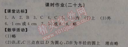 2014年全品學(xué)練考九年級數(shù)學(xué)上冊人教版 課時作業(yè)29