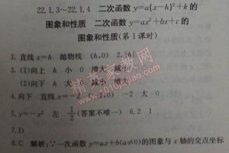 2014年1加1轻巧夺冠优化训练九年级数学上册人教版银版 22.1.3-4