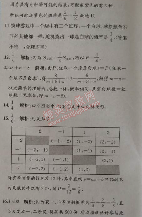 2014年同步导学案课时练九年级数学上册人教版 阶段检测卷五