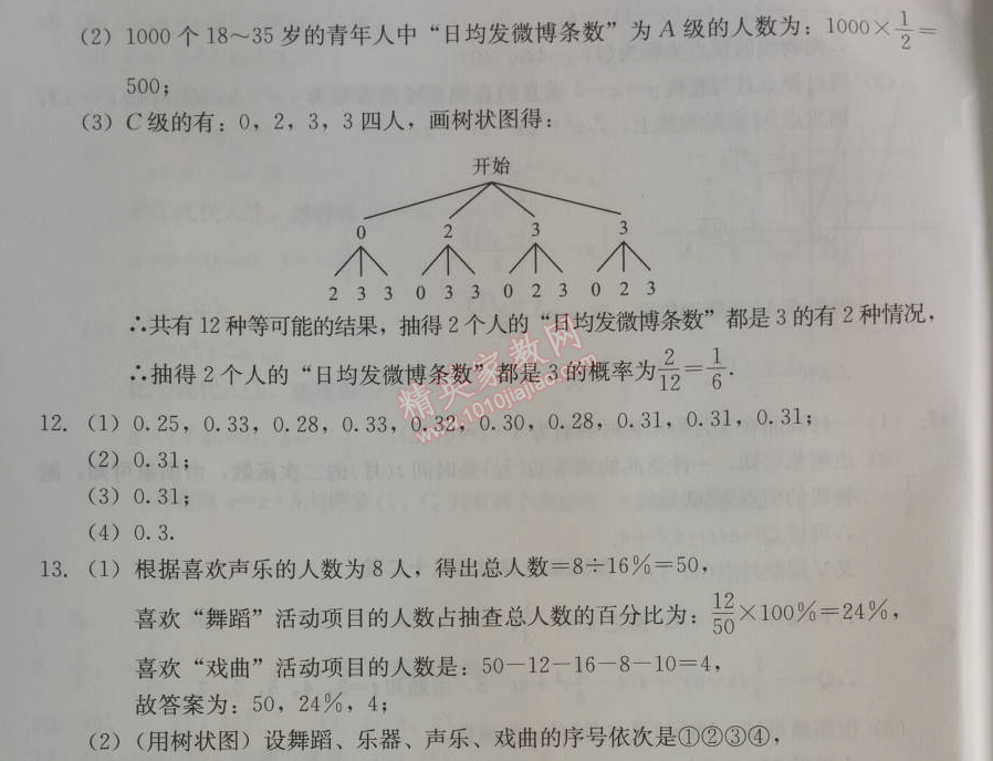 2014年学习探究诊断九年级数学上册人教版 测试五