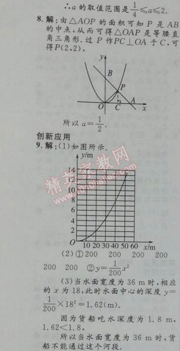 2014年初中同步测控优化设计九年级数学下册人教版 26.1.2