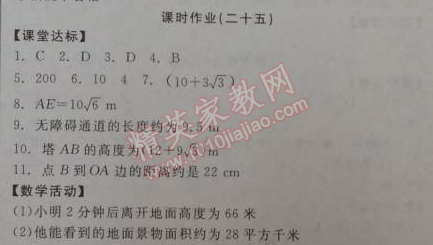 2014年全品学练考九年级数学下册华师大版 课时作业二十五