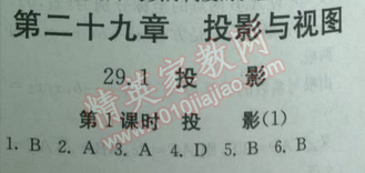 2014年實(shí)驗(yàn)班提優(yōu)訓(xùn)練九年級數(shù)學(xué)下冊人教版 25