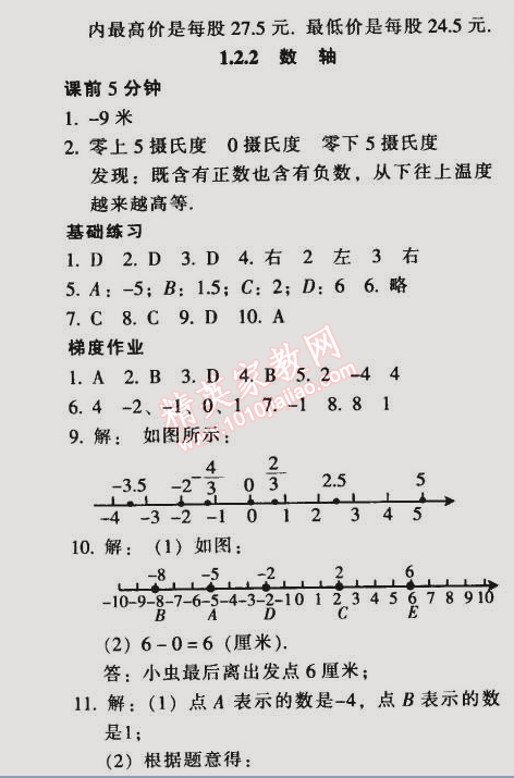 2014年52045模塊式全能訓(xùn)練七年級(jí)數(shù)學(xué)上冊(cè)人教版 1.1 正數(shù)和負(fù)數(shù)