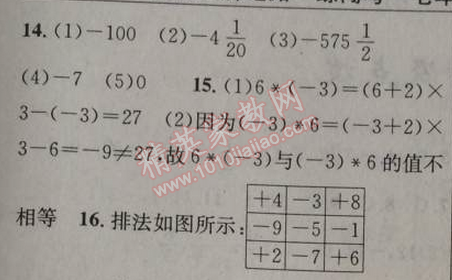 2014年黃岡金牌之路練闖考七年級數(shù)學(xué)上冊人教版 第二課時