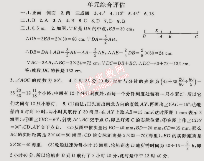 2014年同步輕松練習(xí)七年級(jí)數(shù)學(xué)上冊(cè)人教版 單元綜合評(píng)估