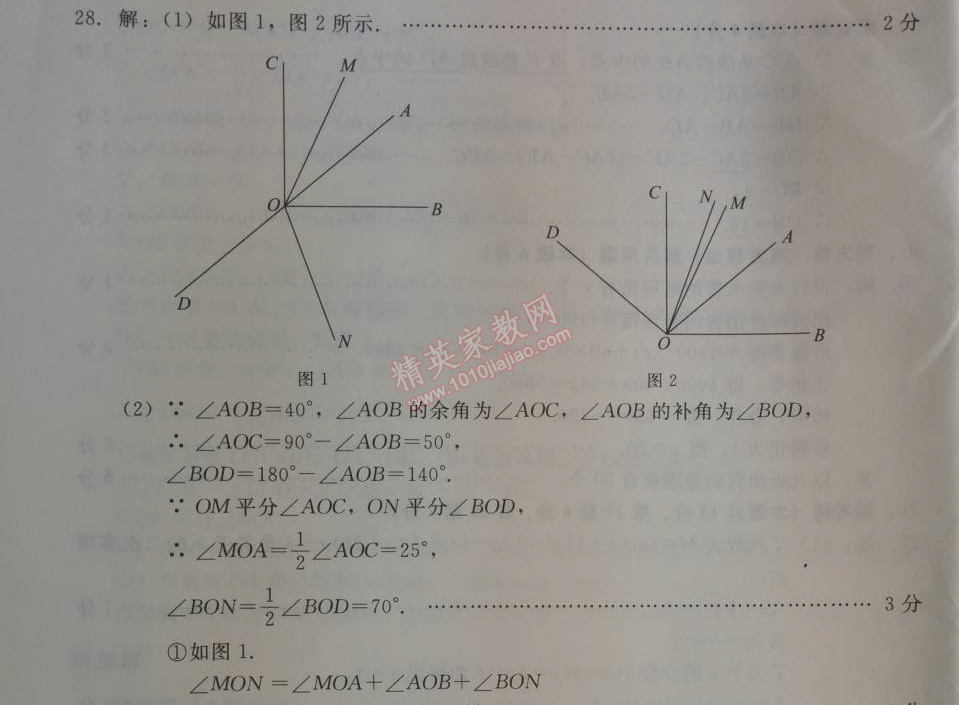 2014年學(xué)習(xí)探究診斷七年級數(shù)學(xué)上冊人教版 期末綜合測試二